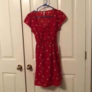 🔴Vintage Bicycle Pattern Red Dress🔴